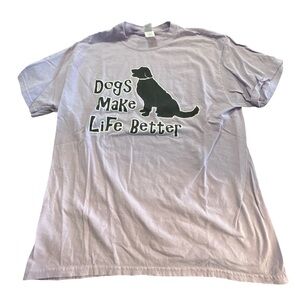 Gildan Lavender Dog Silhouette "Dogs Make Life Better" Tee